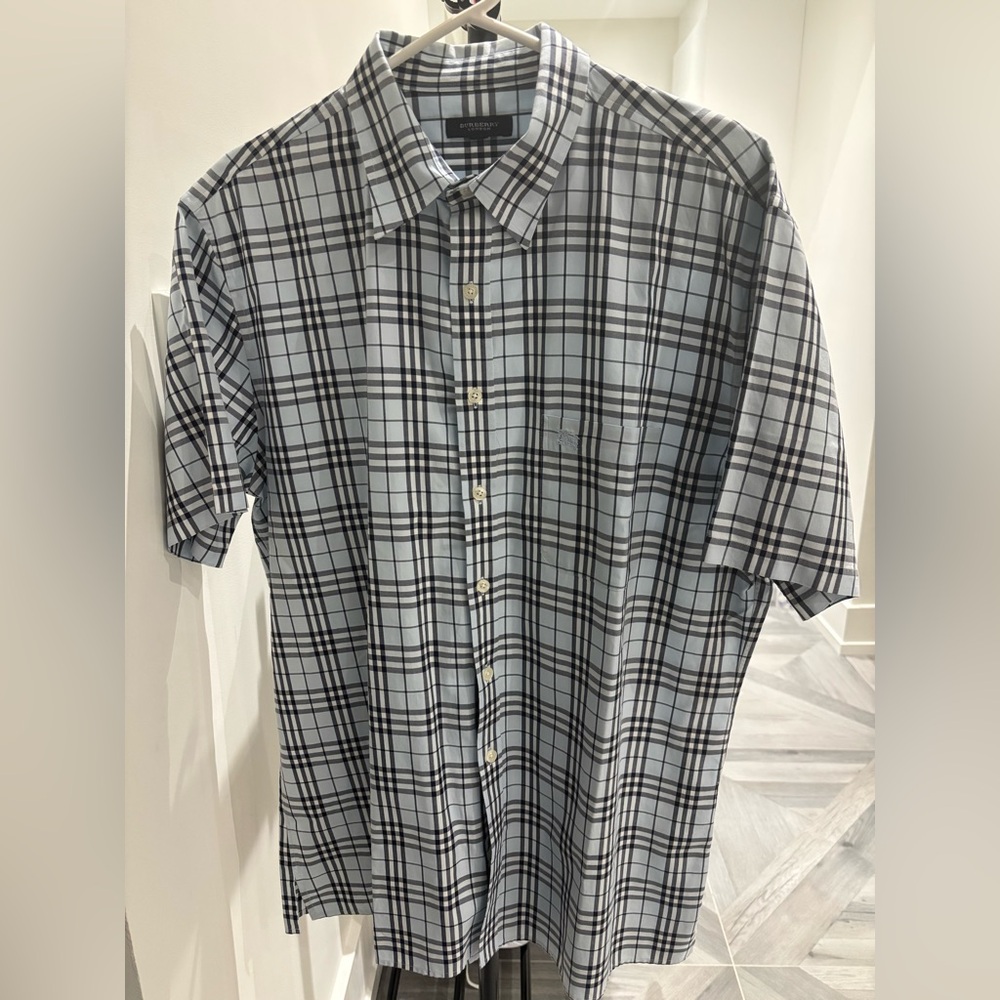 Vintage Burberry Striped Short Sleeve Shirt, HK size XL